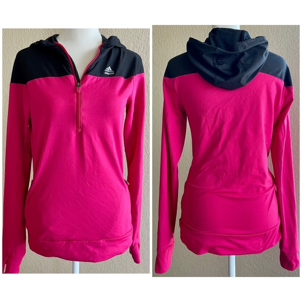 Adidas CLIMALITE 1/2 zip Hooded Sweatshirt - S